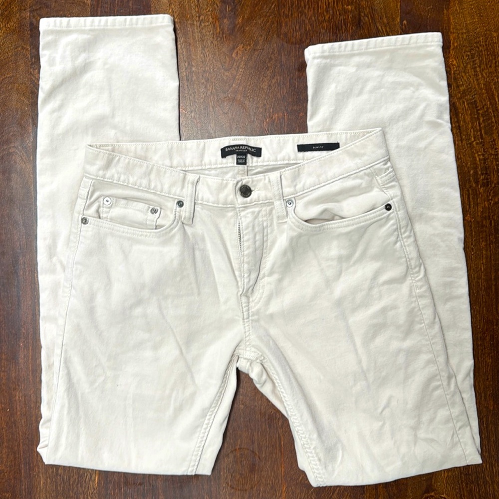 Banana Republic Cream Slim Fit Jeans